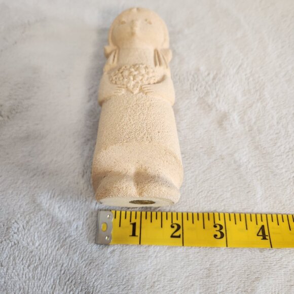 Sand Art Girl with Bouquet of Flowers Sculpture Belgium Figure Registered 6 in. - Picture 10 of 10